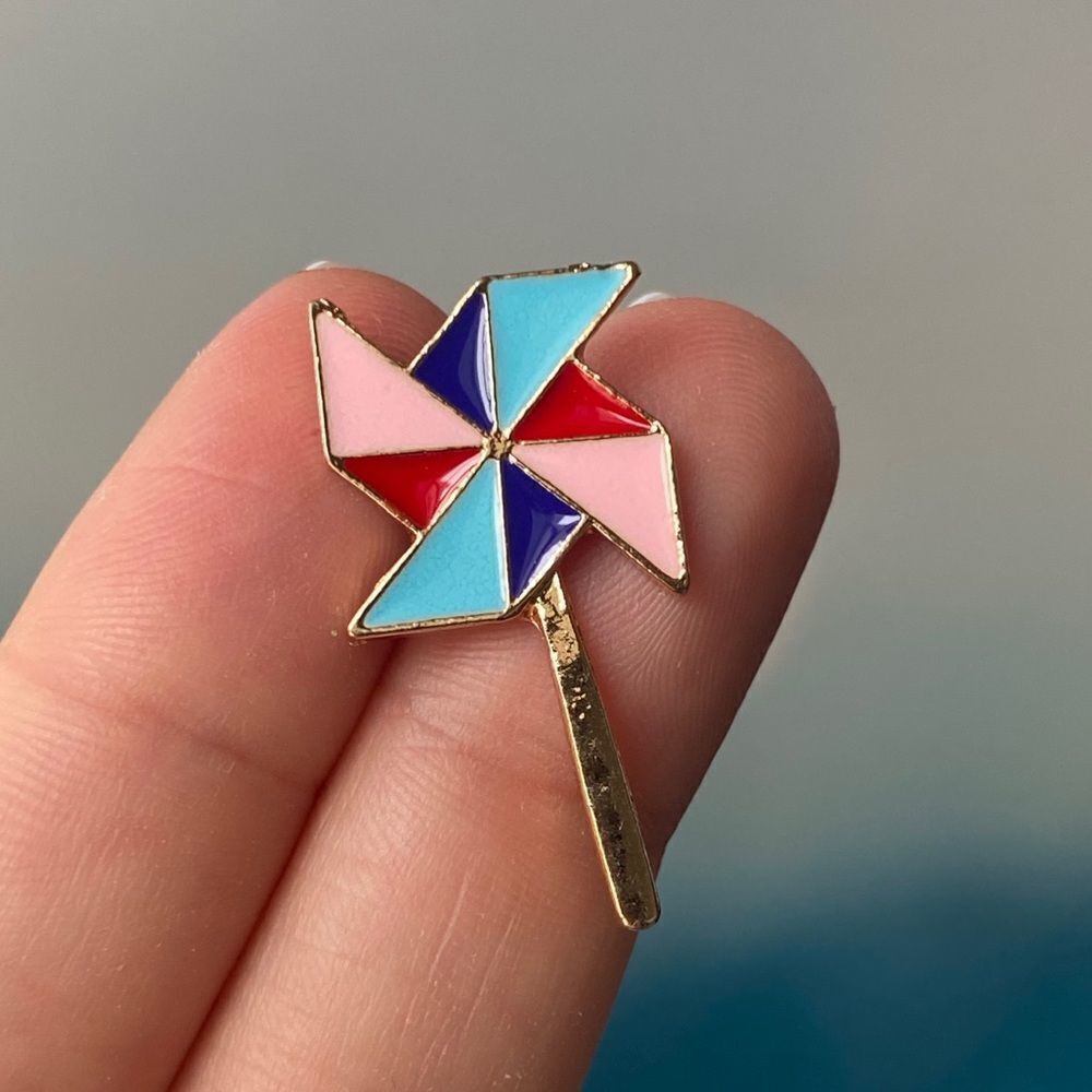 Pastel Windmill Enamel Pin/ Brooch Lapel